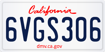 CA license plate 6VGS306