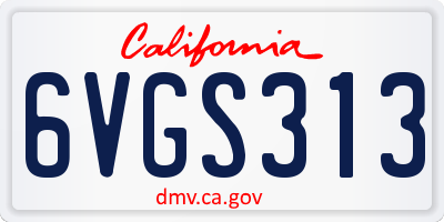 CA license plate 6VGS313