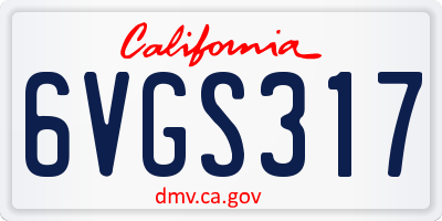 CA license plate 6VGS317