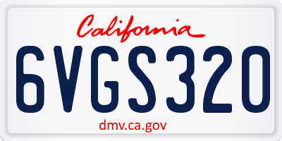 CA license plate 6VGS320