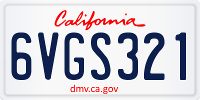 CA license plate 6VGS321