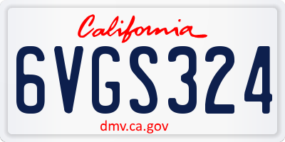 CA license plate 6VGS324