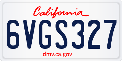 CA license plate 6VGS327