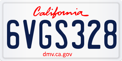 CA license plate 6VGS328