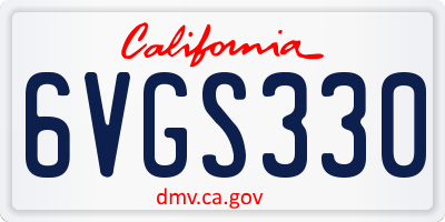 CA license plate 6VGS330