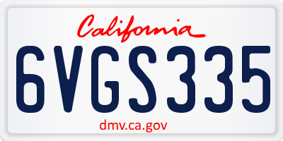 CA license plate 6VGS335
