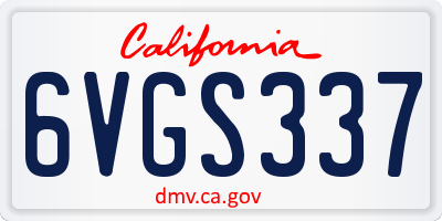CA license plate 6VGS337