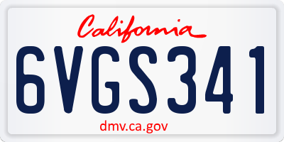 CA license plate 6VGS341