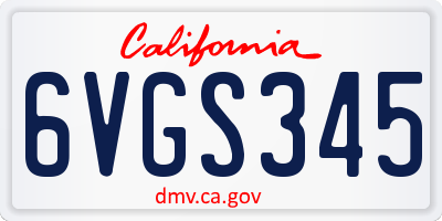 CA license plate 6VGS345
