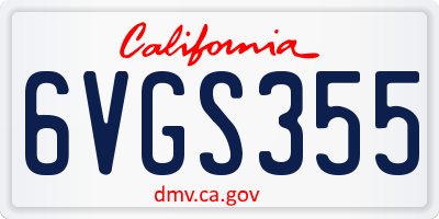 CA license plate 6VGS355