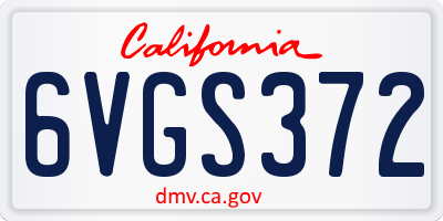 CA license plate 6VGS372