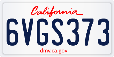 CA license plate 6VGS373