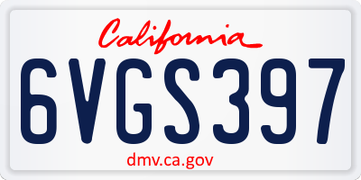 CA license plate 6VGS397