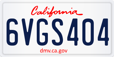 CA license plate 6VGS404