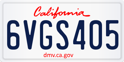 CA license plate 6VGS405