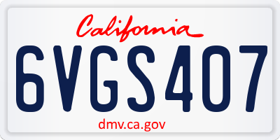 CA license plate 6VGS407
