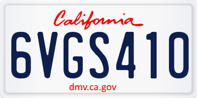CA license plate 6VGS410