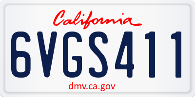 CA license plate 6VGS411