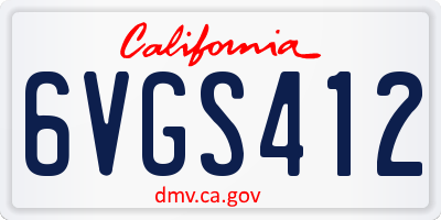 CA license plate 6VGS412