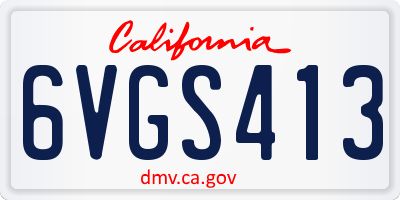 CA license plate 6VGS413