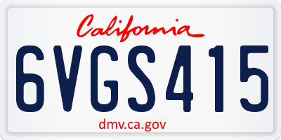 CA license plate 6VGS415