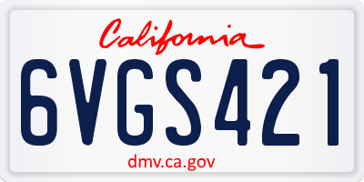 CA license plate 6VGS421
