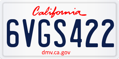 CA license plate 6VGS422