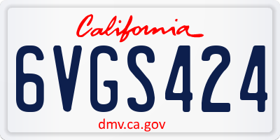 CA license plate 6VGS424