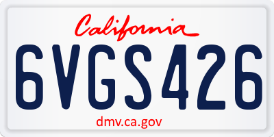 CA license plate 6VGS426