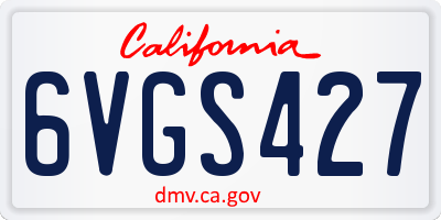 CA license plate 6VGS427
