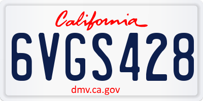 CA license plate 6VGS428