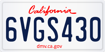 CA license plate 6VGS430