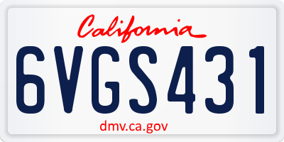 CA license plate 6VGS431