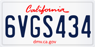 CA license plate 6VGS434