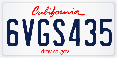 CA license plate 6VGS435
