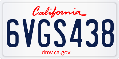 CA license plate 6VGS438