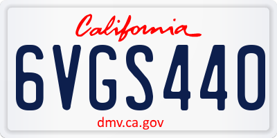 CA license plate 6VGS440
