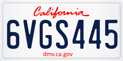 CA license plate 6VGS445
