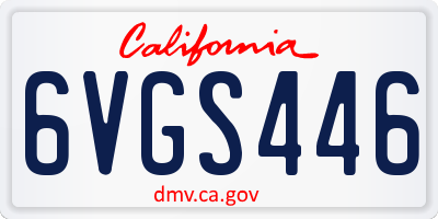 CA license plate 6VGS446