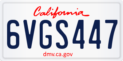 CA license plate 6VGS447