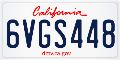 CA license plate 6VGS448