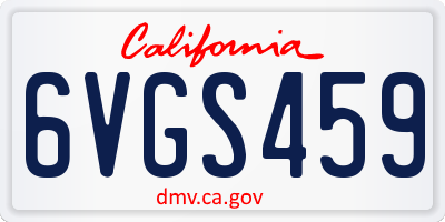 CA license plate 6VGS459
