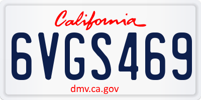 CA license plate 6VGS469