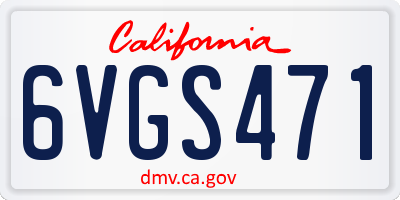 CA license plate 6VGS471