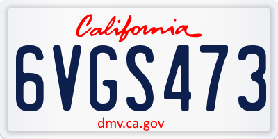 CA license plate 6VGS473