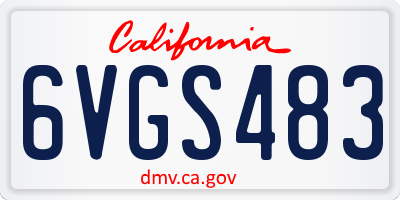 CA license plate 6VGS483