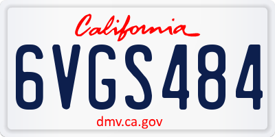 CA license plate 6VGS484