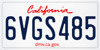 CA license plate 6VGS485