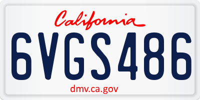 CA license plate 6VGS486