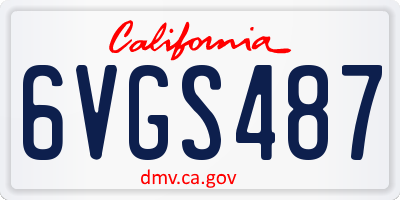 CA license plate 6VGS487